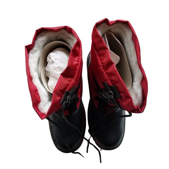 Pajar Canada Grip Red Black Waterproof Low Winter Boots Size 10 New In Box - Picture 4 of 12